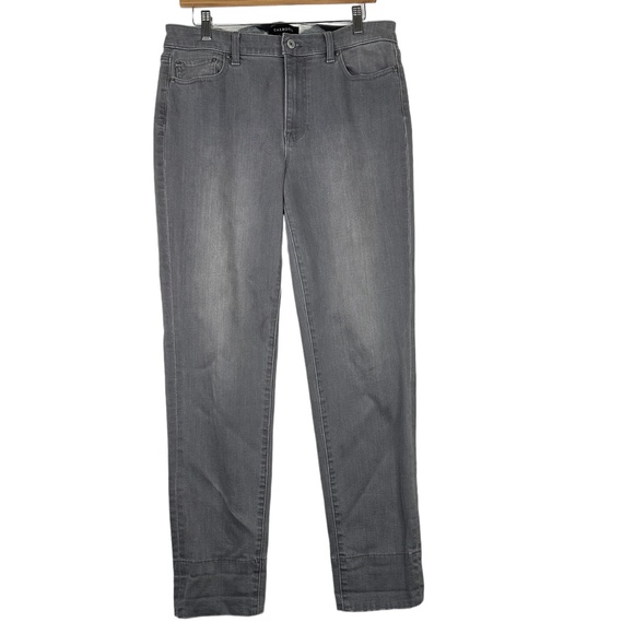 Talbots Skinny Leg Jeans Women Size 8 Gray Stretch High-Rise‎ Folded Hem Detail - Picture 1 of 5